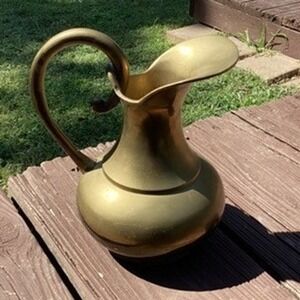Vintage Brass Pitcher Decorative Tabletop Accent Server